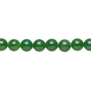 Malaysia "jade" 1pkg1, round bead, green 15.5-16 inch 6mm