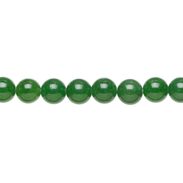 Malaysia "jade" 1pkg1, round bead, green 15.5-16 inch 6mm image number 0