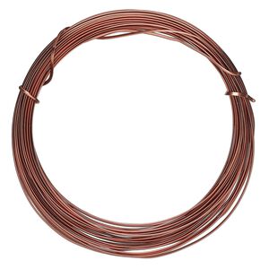 Wire, ParaWire&trade;, antiqued copper, half-round, 18 gauge. Sold per 7-yard section.