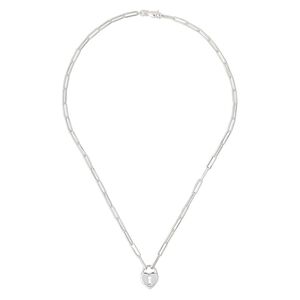 Chain 1pkg1 sterling silver paper clip, 16x12mm heart lock necklace component / lobster claw clasp, 18 inch