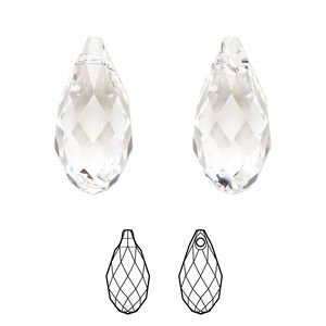 Briolette 24pk crystal, Swarovski&reg; 21x10.5mm pendant drop 6010