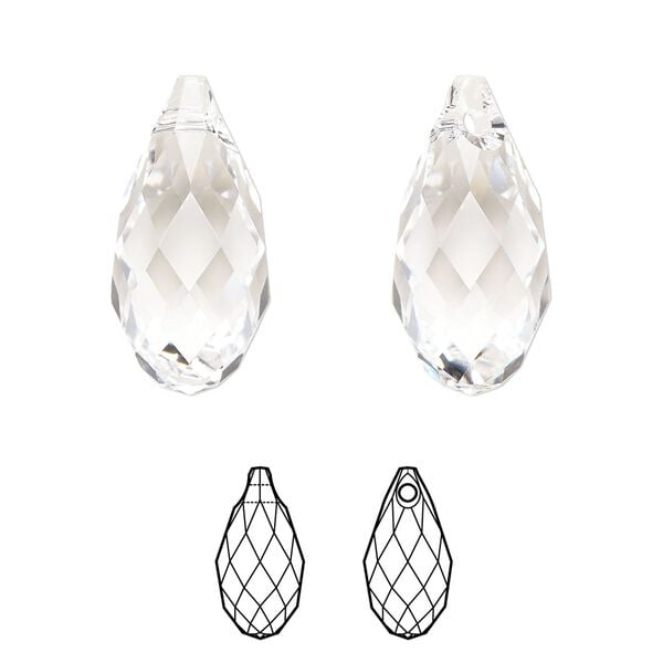 Briolette 24pk crystal, Swarovski&reg; 21x10.5mm pendant drop 6010 image number 0