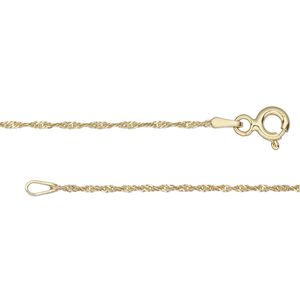 Chain 1pkg1 sterling silver Singapore, 1mm / springring clasp, Gossamer&trade; "vermeil" 20 inch