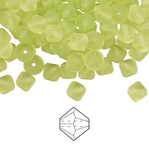 Bead 288pk limecicle matte, Preciosa Czech crystal 6mm bicone