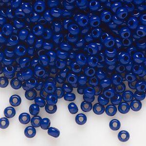 Seed bead, Preciosa Ornela Czech glass, pkg/50g, #8 rocaille, opaque cobalt blue, (33070).
