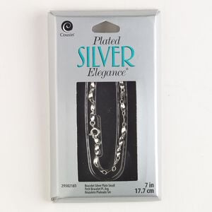 Chain, silver-finished "pewter" (zinc-based alloy) and steel, 3mm twisted oval, 7 inches with springring clasp. Sold individually.