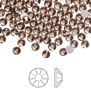 Flat back 1pkg1440, dusty rose foil back Preciosa Viva 12&reg; Czech crystal rhinestone 3.8-4mm chaton rose round SS16