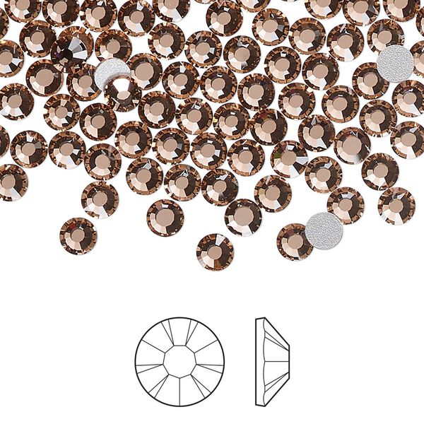 Flat back 1pkg1440, dusty rose foil back Preciosa Viva 12&reg; Czech crystal rhinestone 3.8-4mm chaton rose round SS16 image number 0