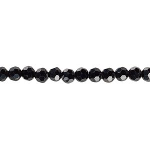 Bead 1pk 32 facets opaque black, Celestial Crystal&reg; 4mm round 15.5-16 inch