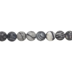 Black silk stone (onyx marble) 1pkg1, matte round bead natural 15.5-16 inch 6mm
