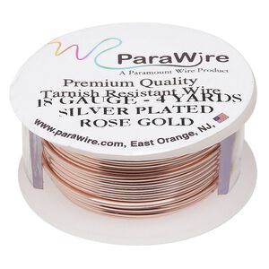Wire, ParaWire&trade;, rose gold-finished copper, round, 18 gauge. Sold per 4-yard spool.