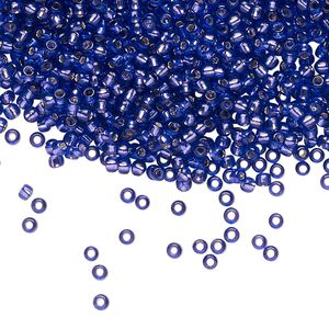 Seed bead, TOHO BEADS&reg;, glass, pkg/250g, #11 round, transparent silver-lined purple (TR-11-2224).