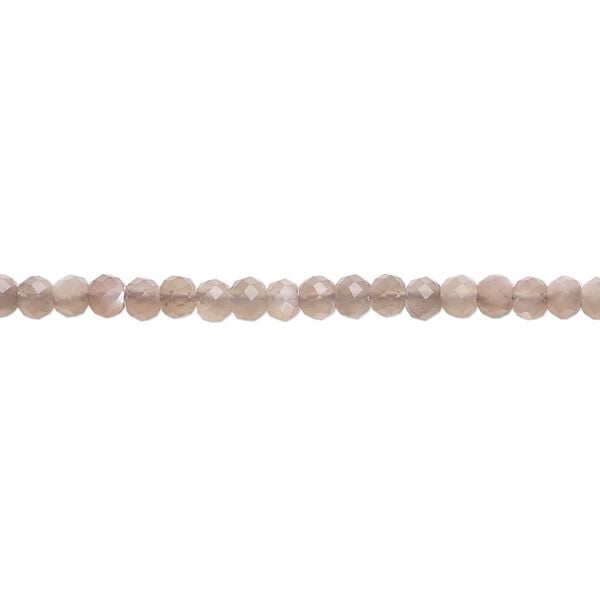 Coffee moonstone 1pkg1, hand-cut faceted round bead natural 15.5-16 inch 2-3mm image number 0