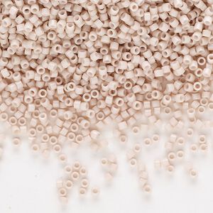 Seed bead, Delica&reg;, glass, pkg/7.5g, #11 round, opaque glass enamel pink champagne (DB-1495-1).