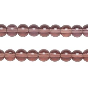 Bead, glass, translucent plum, 6mm round. Sold per pkg of (2) 12-inch strands, approximately 100 beads.
