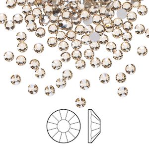 Flat back 1440pk crystal honey foil back, Preciosa Viva 12&reg; Czech crystal rhinestone 3-3.2mm chaton rose round SS12