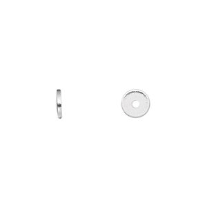 Bead 1pkg100 silver-finished, 6x1mm heishi, steel