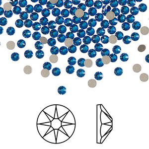 Flat back 1440pk crystal Bermuda blue foil back, Swarovski&reg; 2.5-2.7mm rose round SS9 2058