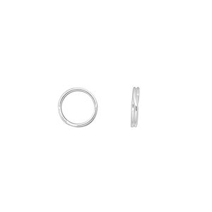 Split ring 1pkg10 sterling silver, 8mm round, 6.5mm inside diameter
