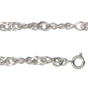 Chain 1pkg1 Singapore, 5mm twisted / springring clasp, antique silver-finished steel 20 inch