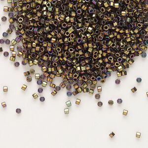 Seed bead, Delica&reg;, glass, pkg/50g, #11 cut, opaque metallic iris bronze (DBC-0023).