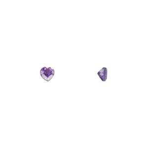 Amethyst 1pkg2, hand-cut faceted heart gem natural 4mm