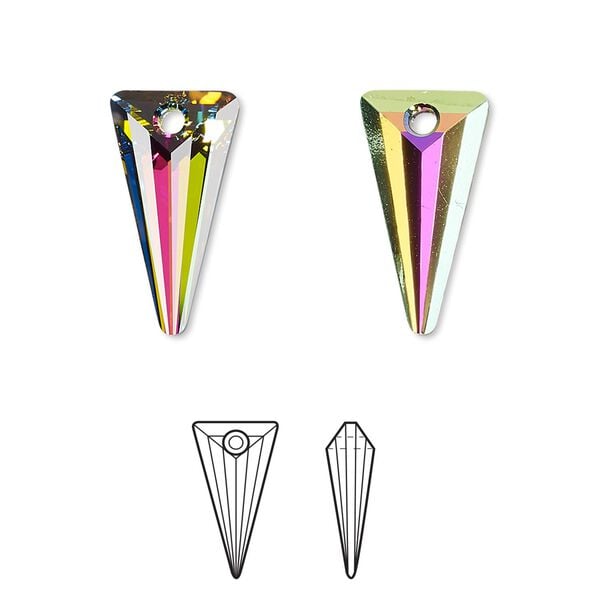 Drop 6pk crystal vitrail medium P, Crystal Passions&reg; 18x10mm pendant spike 6480 image number 0