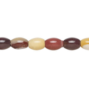 Moukaite jasper 1pkg1, oval bead natural, 15 inch 8x6mm-10x7mm
