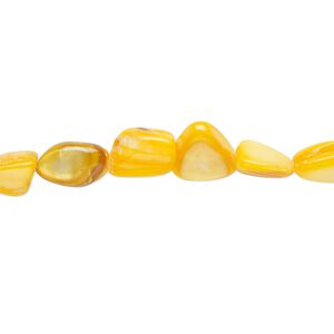 Mother-of-pearl shell 1pkg1, chip bead 30 inch golden yellow small to large