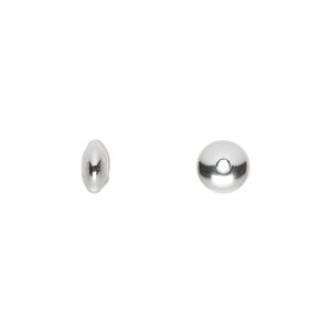 Bead 1pkg2 sterling silver, 7x4mm saucer