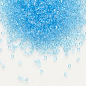 Seed bead, Delica&reg;, glass, pkg/250g, #11 round, transparent aqua (DB-0706).