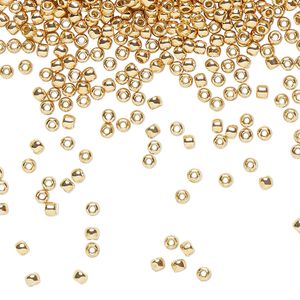 Seed bead, TOHO BEADS&reg;, glass, pkg/250g, #11 round, opaque galvanized PermaFinish rose gold (TR-11-PF551).