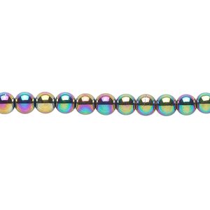 Hemalyke&trade; 1pkg1, rainbow round bead 15.5-16 inch 5mm