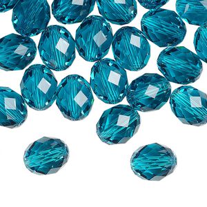 Bead 72pk blue zircon, Swarovski&reg; 9.5x8mm olive briolette 5044