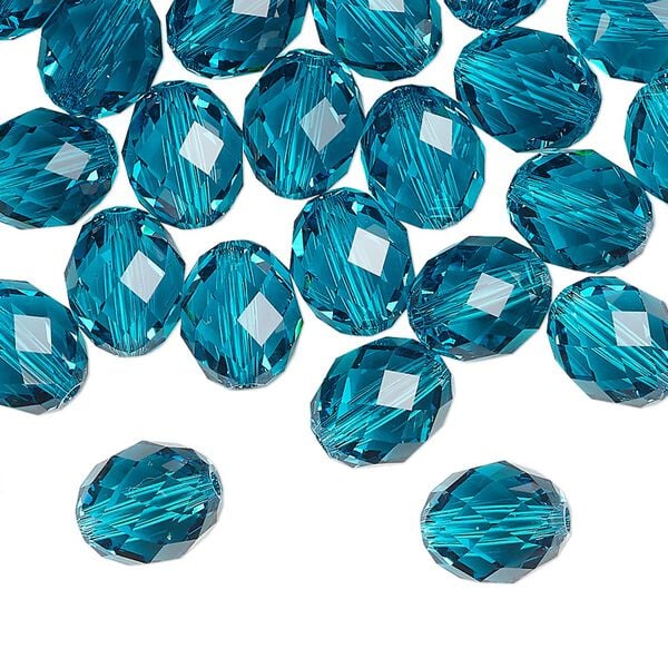 Bead 72pk blue zircon, Swarovski&reg; 9.5x8mm olive briolette 5044 image number 0