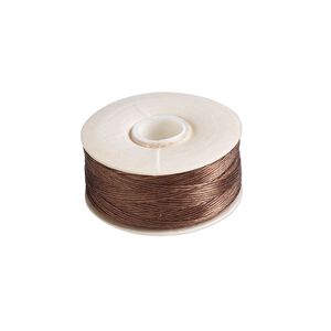 Thread, Nymo&reg;, nylon, brown, size D. Sold per 64-yard bobbin.