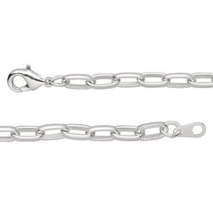 Chain 1pkg1 silver-plated paperclip, 4mm / lobster claw clasp, steel 18 inch