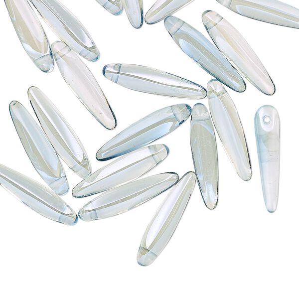 Bead, Preciosa Thorn&trade;, Czech pressed glass, clear smoky blue, 16x4mm top-drilled thorn. Sold per pkg of 20. image number 0