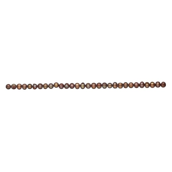 Freshwater pearl 1pkg1, semi-round, 15 inch dark iris gold 7-9mm cultured image number 1