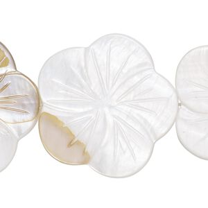 Mother-of-pearl shell 1pkg1, carved flower bead 15 inch 27x26mm-31x30mm