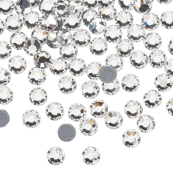Flat back, Dance With Me&trade; crystal hotfix rhinestone, crystal clear, foil back, 4.6-4.8mm rose, SS20. Sold per pkg of 1,440 (10 gross). image number 0