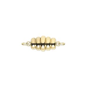 Clasp magnetic 1pkg1 gold-plated, 13x8mm swirl oval, brass 1-strand