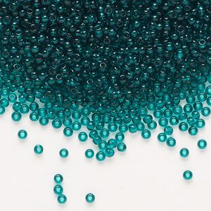 Seed bead, Preciosa Ornela Czech glass, pkg/500g, #11 rocaille, transparent teal, (50710).