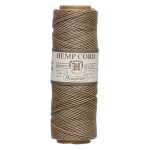 Cord, Hemptique&reg;, polished hemp, dusty olive, 0.5mm, 10-pound test. Sold per 205-foot spool.