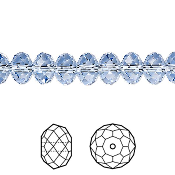 Bead 288pk light sapphire, Swarovski&reg; 8x6mm rondelle 5040 image number 0