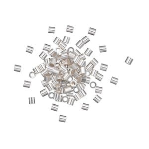 Crimp 1pkg100 sterling silver, 2mm seamless tube / heavy wall, approx 1.2mm inside diameter