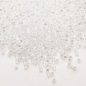 Seed bead, Delica&reg;, glass, pkg/50g, #11 round, translucent luster crystal white (DB-0050).