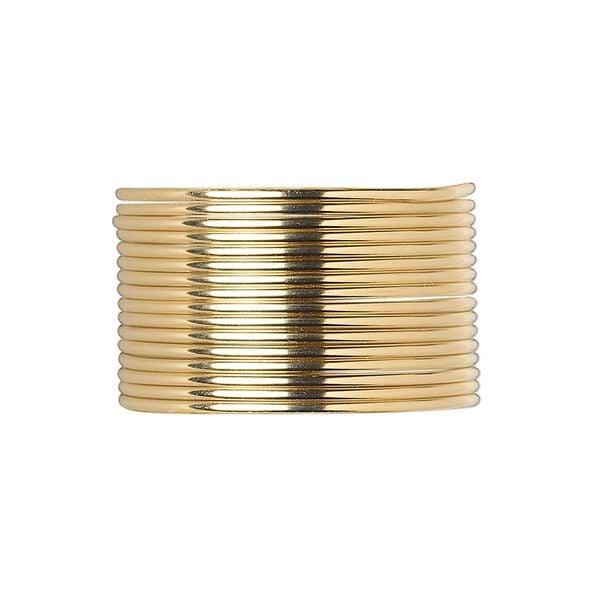 Wire, 12Kt gold-filled, dead-soft, half-round, 18 gauge. Sold per pkg of 5 feet. image number 0