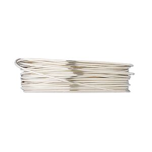 Wire, fine silver, half-hard, round, 24 gauge. Sold per 25-foot spool.