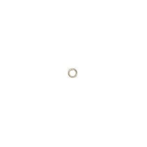 Jump ring 1pkg100 14Kt gold-filled, 3mm soldered closed round, 22 gauge / 1.7mm inside diameter